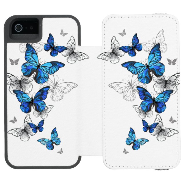 Capa Carteira Para iPhone, Incipio Borboletas Azuis Morpho (Fólio aberto)