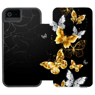 Capa Carteira Incipio Watson™ Para iPhone 5 Borboletas Douradas e brancas