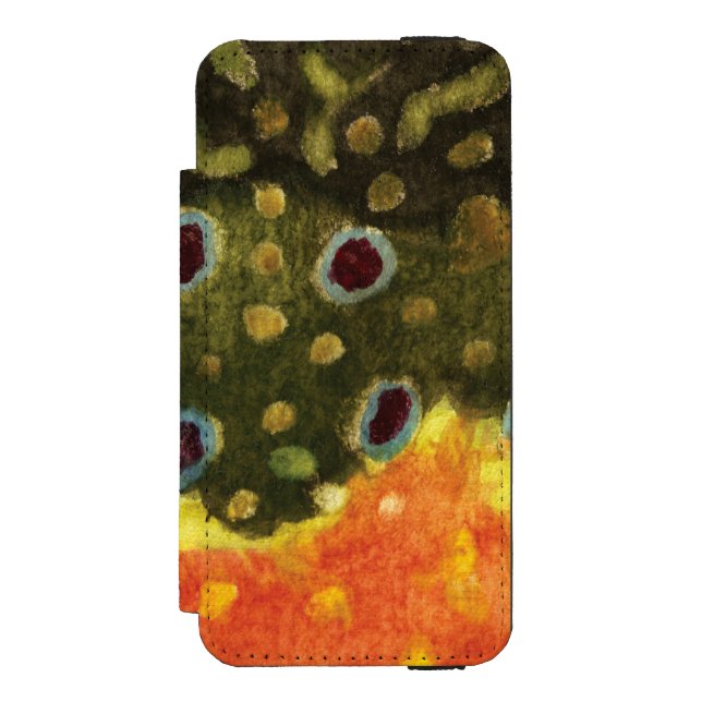 Capa Carteira Para iPhone, Incipio Brook Trout Fish (Frente do fólio)