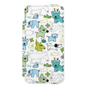 Capa Carteira Incipio Watson™ Para iPhone 5 caçoa o teste padrão animal do fundo