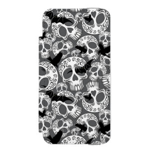 Capa Carteira Incipio Watson™ Para iPhone 5 Calaveras Decorativas do Halloween