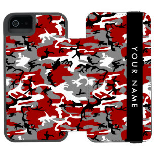 Capa Carteira Incipio Watson™ Para iPhone 5 Camuflagem Vermelha e Cinza Seu nome Personaliza