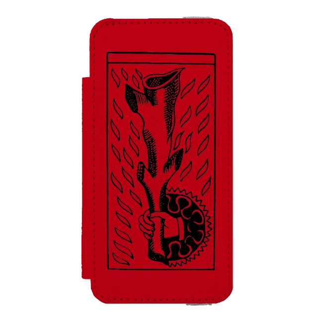 Capa Carteira Para iPhone, Incipio Cartão de Tarot: Ás de Ros (Frente do fólio)