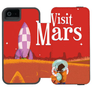 Capa Carteira Incipio Watson™ Para iPhone 5 Cartaz de viagem vintage Viagem a Marte