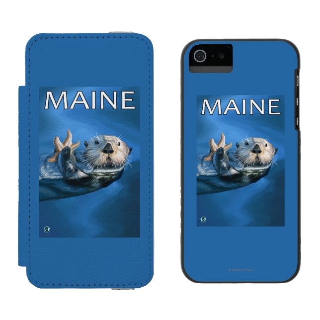 Capa Carteira Para iPhone, Incipio Cena da lontra de MaineSea (Lado a lado)