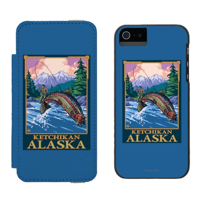 Capa Carteira Para iPhone, Incipio Cena da pesca com mosca - Ketchikan, Alaska (Lado a lado)