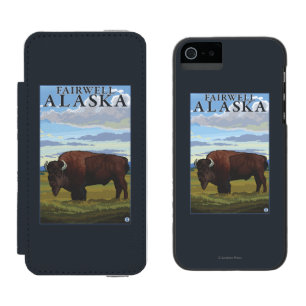 Capa Carteira Incipio Watson™ Para iPhone 5 Cena do bisonte - Fairwell, Alaska