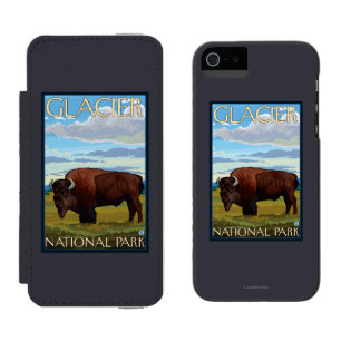 Capa Carteira Incipio Watson™ Para iPhone 5 Cena do bisonte - parque nacional de geleira, TA