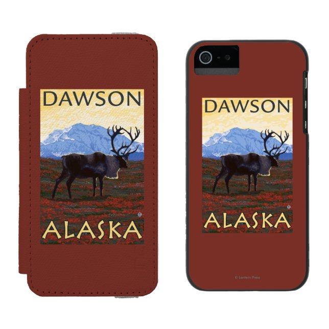 Capa Carteira Para iPhone, Incipio Cena do caribu - Dawson, Alaska (Lado a lado)