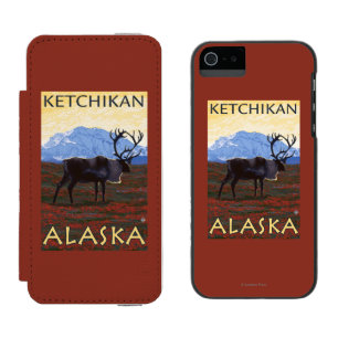 Capa Carteira Incipio Watson™ Para iPhone 5 Cena do caribu - Ketchikan, Alaska