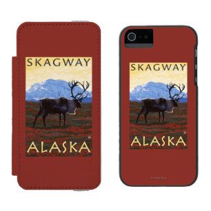 Capa Carteira Incipio Watson™ Para iPhone 5 Cena do caribu - Skagway, Alaska