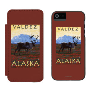 Capa Carteira Incipio Watson™ Para iPhone 5 Cena do caribu - Valdez, Alaska