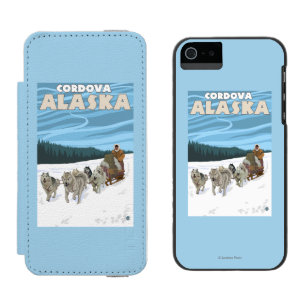 Capa Carteira Incipio Watson™ Para iPhone 5 Cena Sledding do cão - Cordova, Alaska