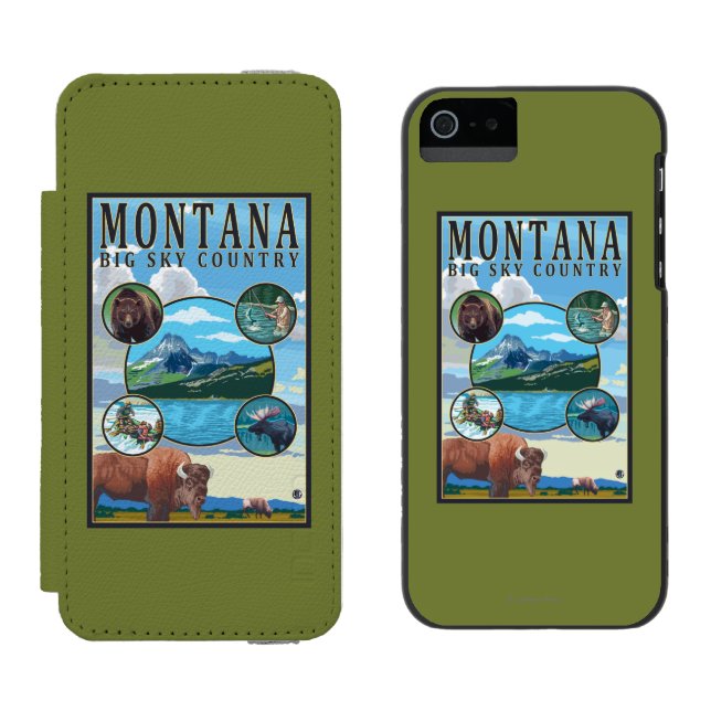 Capa Carteira Para iPhone, Incipio Cenas do estado de Montana (Lado a lado)