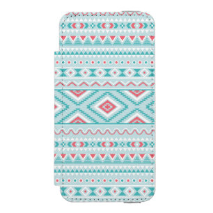 Capa Carteira Incipio Watson™ Para iPhone 5 Cerceta e teste padrão tribal asteca cor-de-rosa