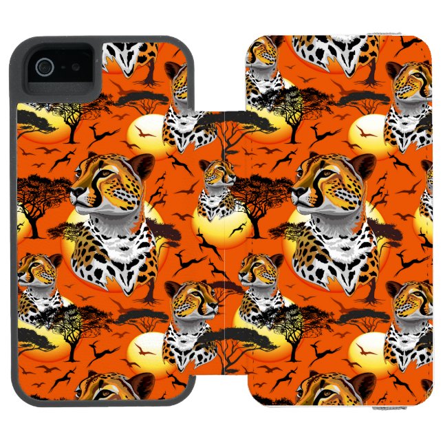 Capa Carteira Para iPhone, Incipio Cheetah African Feline Wild Animal (Fólio aberto)