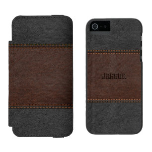 Capa Carteira Incipio Watson™ Para iPhone 5 Couro castanho e preto