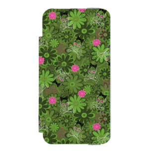 Capa Carteira Incipio Watson™ Para iPhone 5 Crânios femininos do punk no fundo de Camo da flo