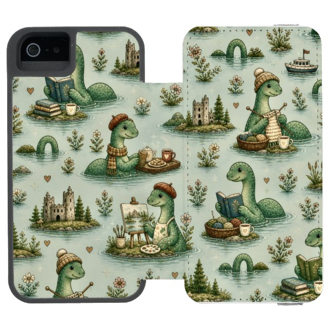 Capa Carteira Para iPhone, Incipio Criptídeos Aconchegantes Nessie Monstro do Lago Ne (Fólio aberto)