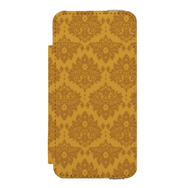 Capa Carteira Para iPhone, Incipio Damasco dourado luxuoso (Frente do fólio)