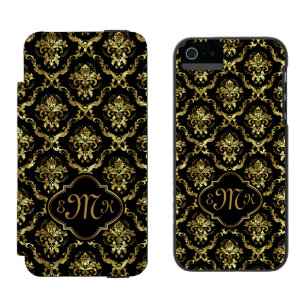 Capa Carteira Incipio Watson™ Para iPhone 5 Damascos Dourados e Pretos Elegantes