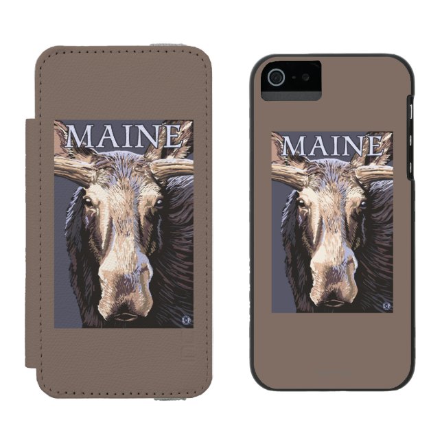 Capa Carteira Para iPhone, Incipio De MaineMoose fim acima (Lado a lado)
