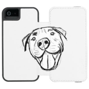 Capa Carteira Incipio Watson™ Para iPhone 5 desenho pitbull simples amantes de cães preto bran