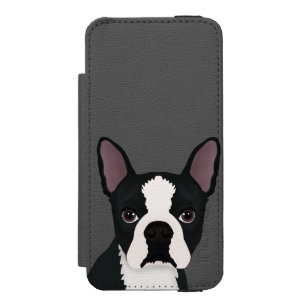 Capa Carteira Incipio Watson™ Para iPhone 5 desenhos animados do terrier de Boston