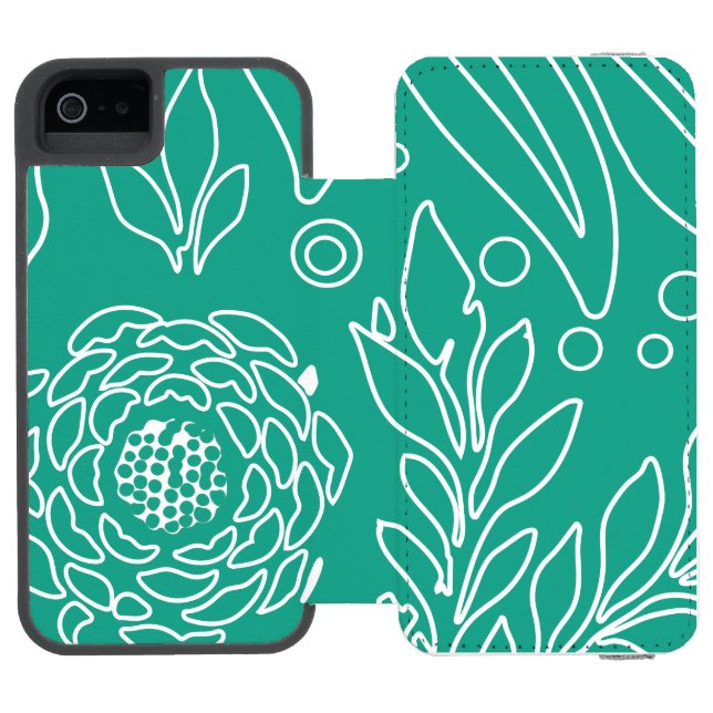 Capa Carteira Para iPhone, Incipio Design Floral 34 (Fólio aberto)