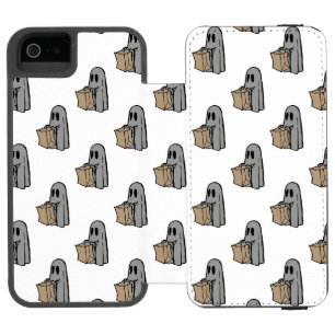 Capa Carteira Incipio Watson™ Para iPhone 5 Dia das Bruxas, Fantasma Cinza Fofo, Doce ou Trave