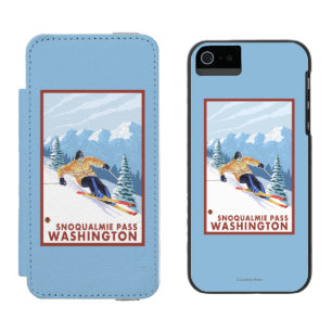Capa Carteira Incipio Watson™ Para iPhone 5 Esquiador da neve de Downhhill - passagem de
