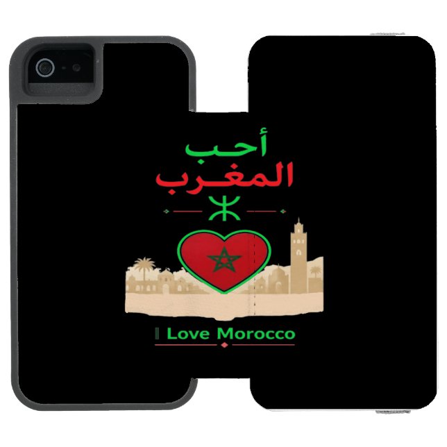 Capa Carteira Para iPhone, Incipio Eu Amo Marrocos (Fólio aberto)