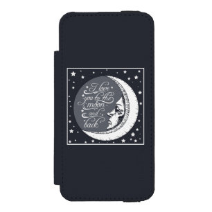 Capa Carteira Incipio Watson™ Para iPhone 5 Eu te amo à lua e à parte traseira