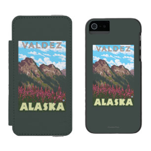 Capa Carteira Incipio Watson™ Para iPhone 5 Fireweed & montanhas - Valdez, Alaska