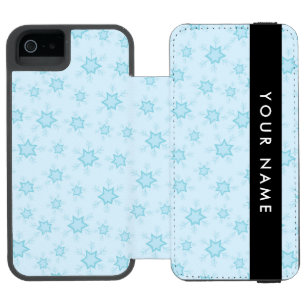 Capa Carteira Incipio Watson™ Para iPhone 5 Flocos de neve azuis, seu nome, Personalize