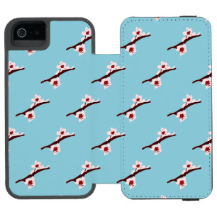 Capa Carteira Incipio Watson™ Para iPhone 5 Flor de Cerejeira, Sakura, Padrão Floral Rosa
