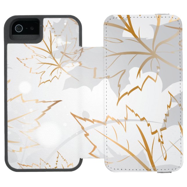 Capa Carteira Para iPhone, Incipio Folhas de ouro 3 (Fólio aberto)