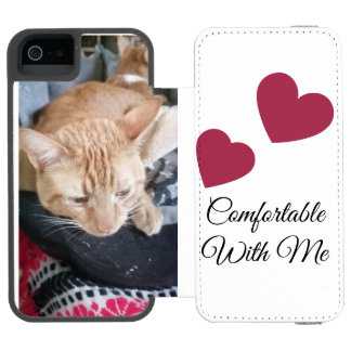 Capa Carteira Incipio Watson™ Para iPhone 5 Foto de Gato com Citação, Frente e Verso, Pata, Co