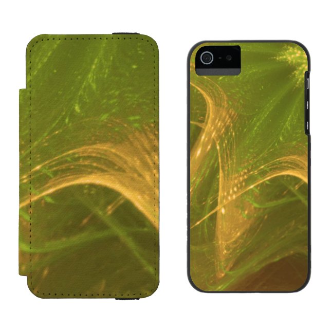 Capa Carteira Para iPhone, Incipio Fractal Assimétrico Amarelo Verde (Lado a lado)