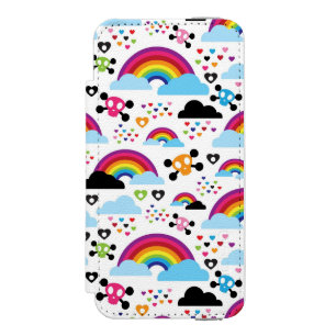 Capa Carteira Incipio Watson™ Para iPhone 5 Fundo adolescente do crânio do arco-íris do emo