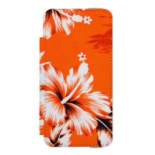 Capa Carteira Incipio Watson™ Para iPhone 5 Fundo havaiano da flor do hibiscus