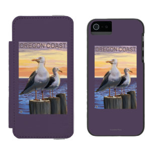 Capa Carteira Incipio Watson™ Para iPhone 5 Gaivota de mar da costa de Oregon