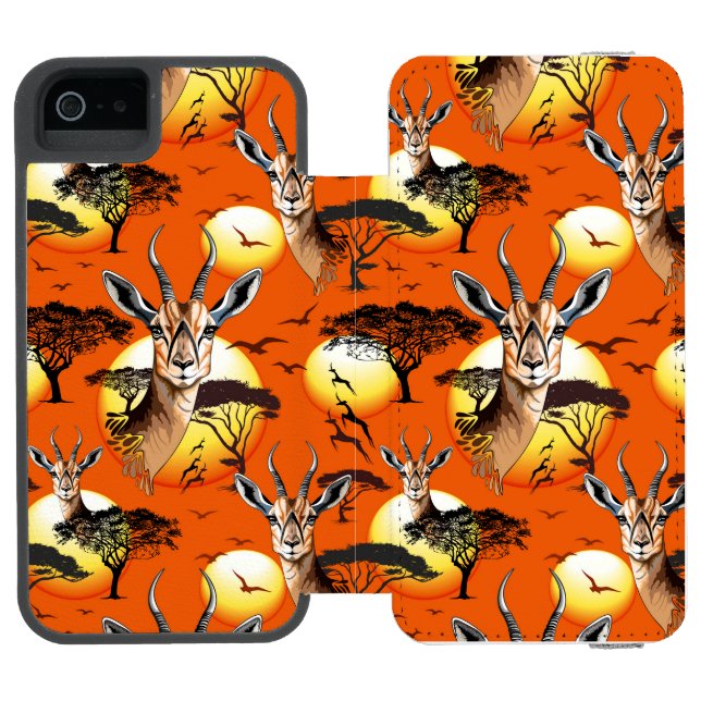 Capa Carteira Para iPhone, Incipio Gazelle African Antelope Wild Animal (Fólio aberto)
