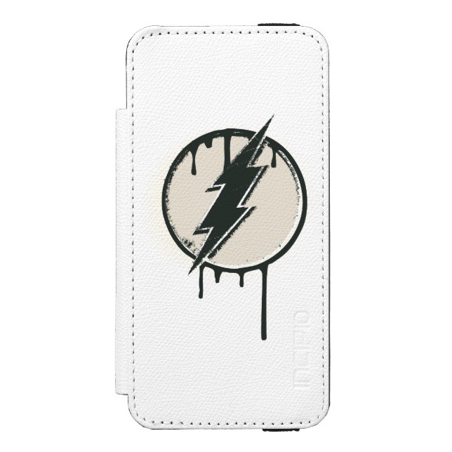 Capa Carteira Para iPhone, Incipio Grunge da pintura do Flash Bolt (Frente do fólio)