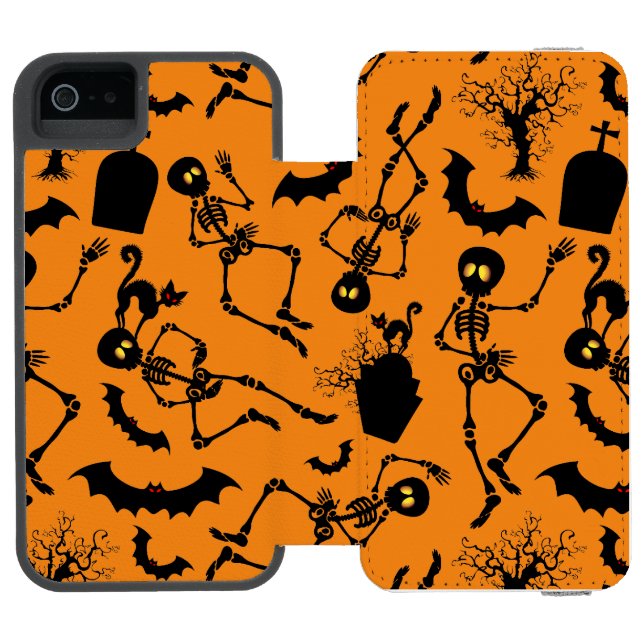 Capa Carteira Para iPhone, Incipio Halloween Skeletons Macabre Dance (Fólio aberto)