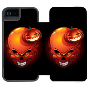Capa Carteira Incipio Watson™ Para iPhone 5 Halloween Skull e Pumpkin