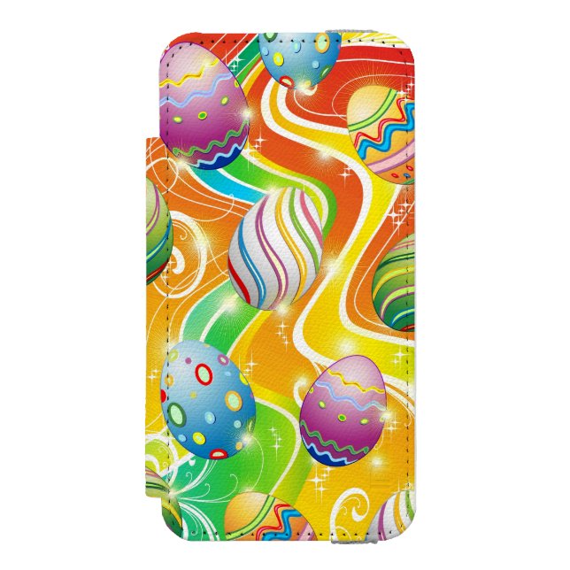 Capa Carteira Para iPhone, Incipio Happy Easter Eggs Festive Pattern (Frente do fólio)