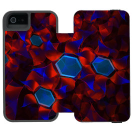 Capa Carteira Incipio Watson™ Para iPhone 5 Hexágono irregular azul misturado com vermelho sob