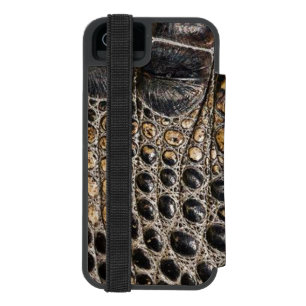 Capa Carteira Incipio Watson™ Para iPhone 5 Impressão de Couro de Alligador Marrom Americano 