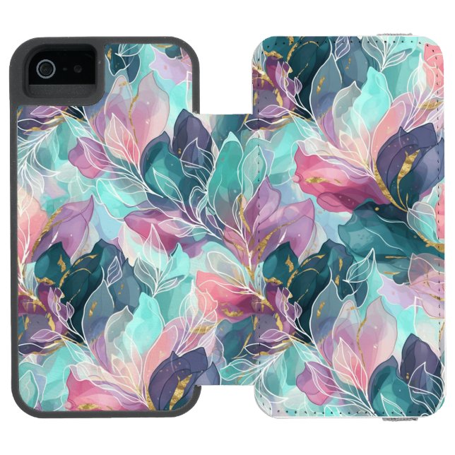 Capa Carteira Para iPhone, Incipio Jewel Tone Floral (Fólio aberto)